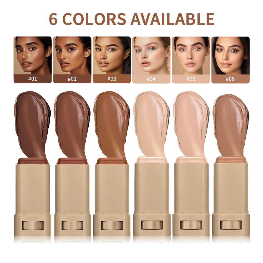 2pcs/set Skin Tint Foundation Stick Serum Boosted Smooth Plumper High Coverage Travel Bronze Concealer Long Lasting Makeup