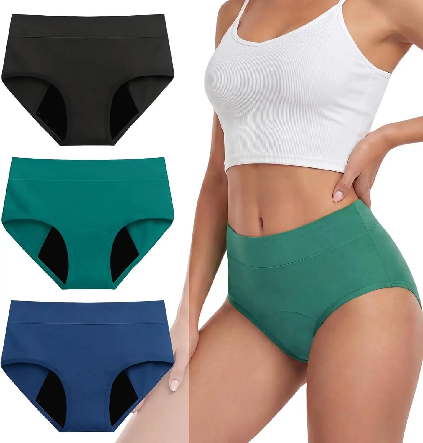 Women's washable incontinence underwear, leak-proof and highly absorbent, postpartum pure cotton menstrual underwear