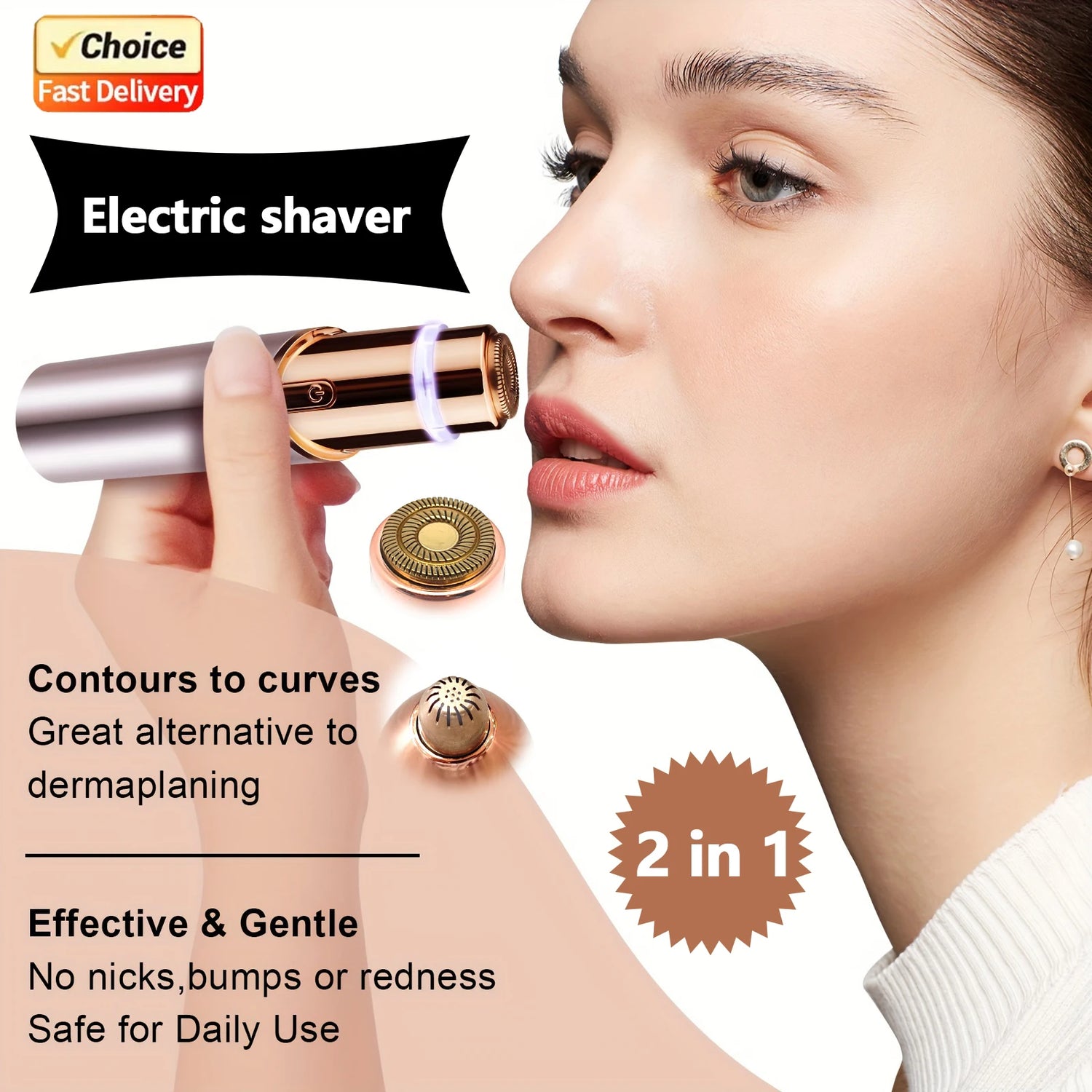 2026 New Electric Facial Hair Remover for Women Painless Eyebrow Trimmer Upper Lip Chin Bikini Portable Hair Removal Device