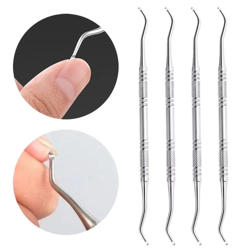 1/10Pcs Ingrown Toenail Care Tool Double-headed Stainless Nail Care Set for Relief Manicure Tools Deep Cleaning Nail Grooves