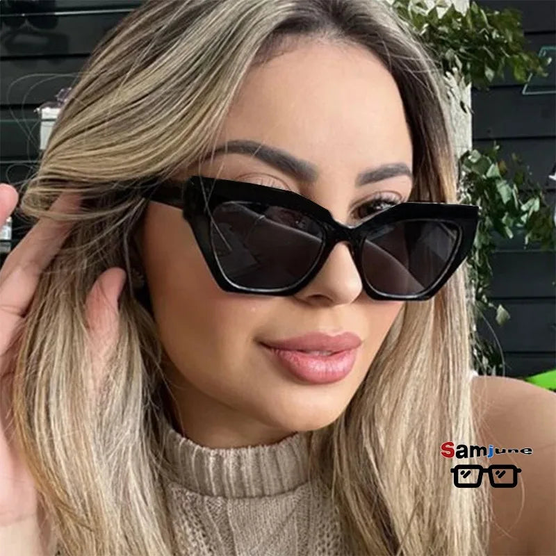 Samjune Vintage Cay Eye Women Sunglasses Trend Luxury Designer Retro Shades Women Eyewear Uv400
